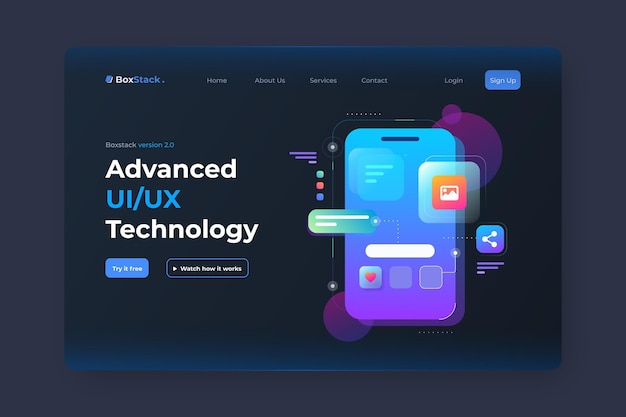 Gradient ui/ux landing page