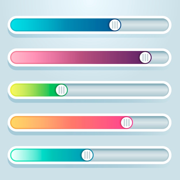 Gradient user interface sliders collection