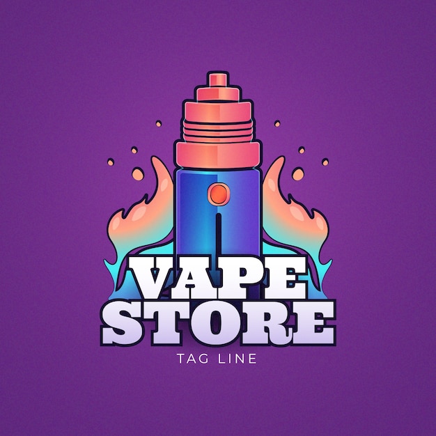 Gradient vape store logo design