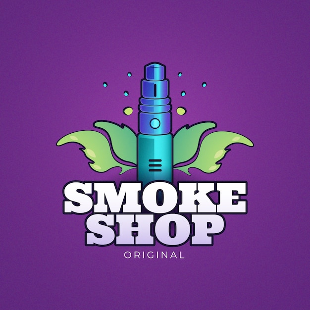 Gradient vape store logo design