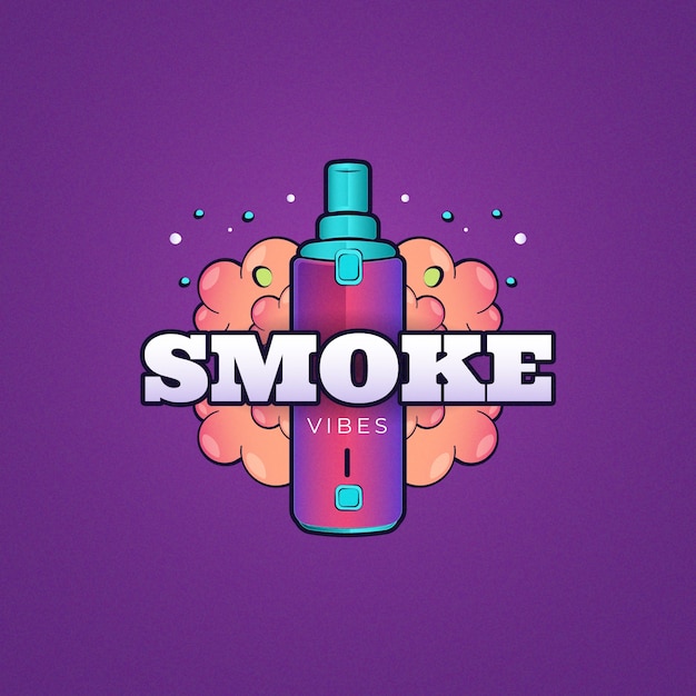 Vector gradient vape store logo design