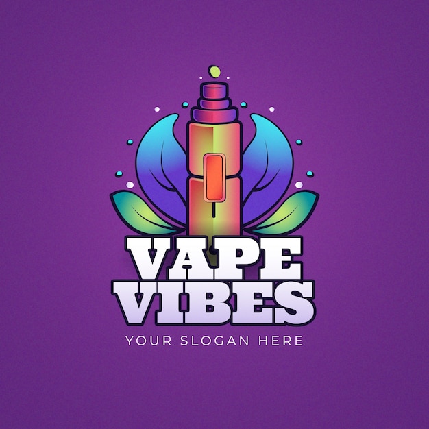 Gradient vape store logo design