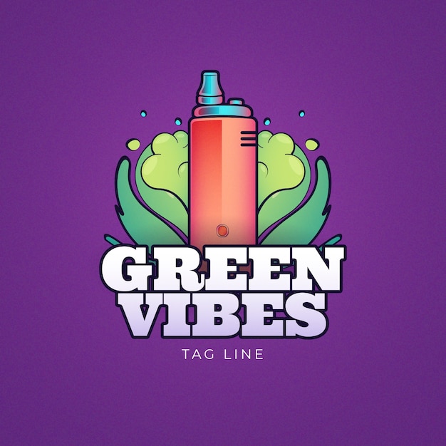 Vector gradient vape store logo design