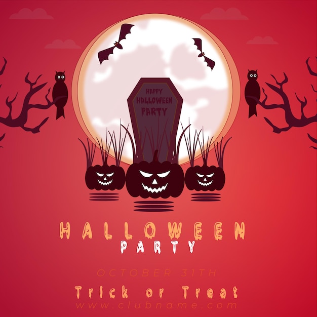 Gradient vertical Halloween party poster template for celebration