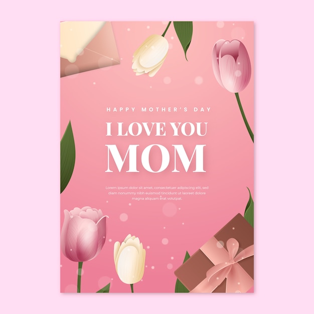 Gradient vertical poster template for mother's day celebration