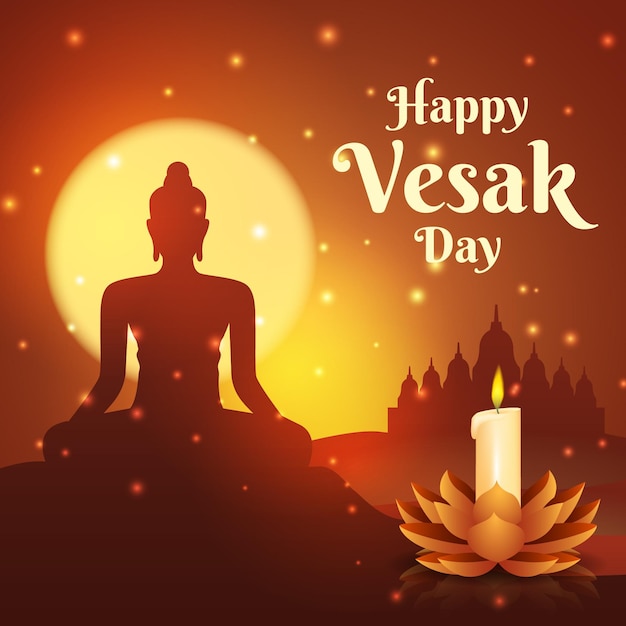 Gradient vesak day illustration