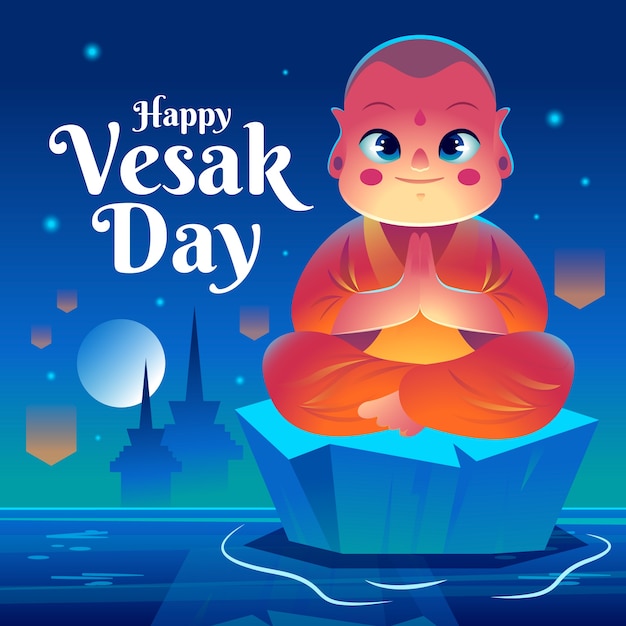 Gradient vesak festival illustration