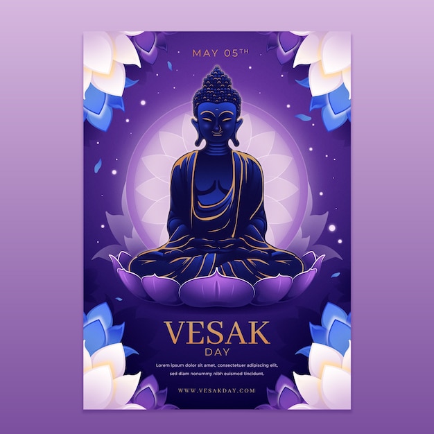 Gradient vesak festival vertical poster template