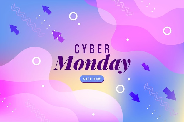 Gradient wavy cyber monday background