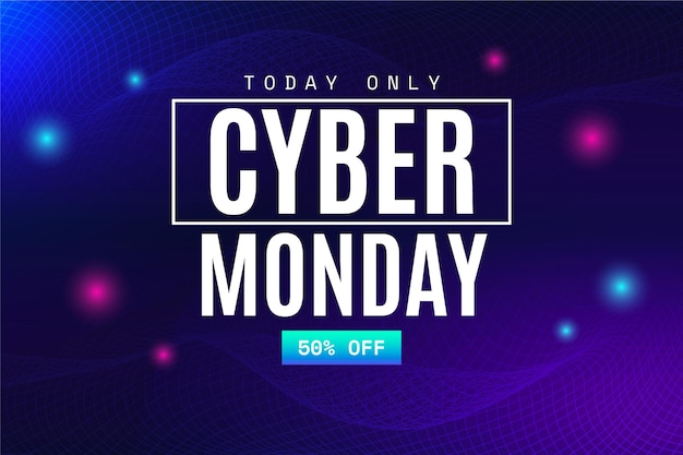 Gradient wavy cyber monday background