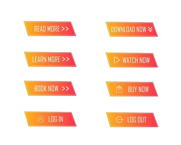 Gradient web button set