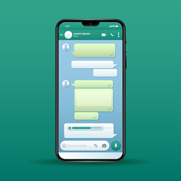 Vector gradient whatsapp chat template