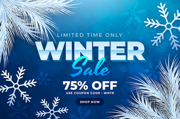 Gradient winter sale banner illustration