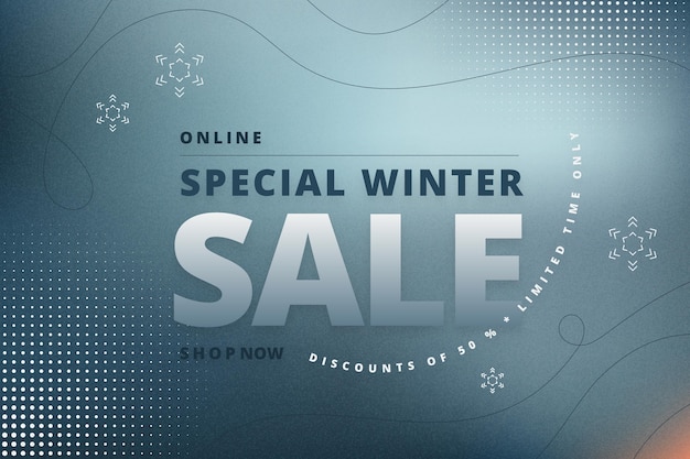 Vector gradient winter sale illustration and banner