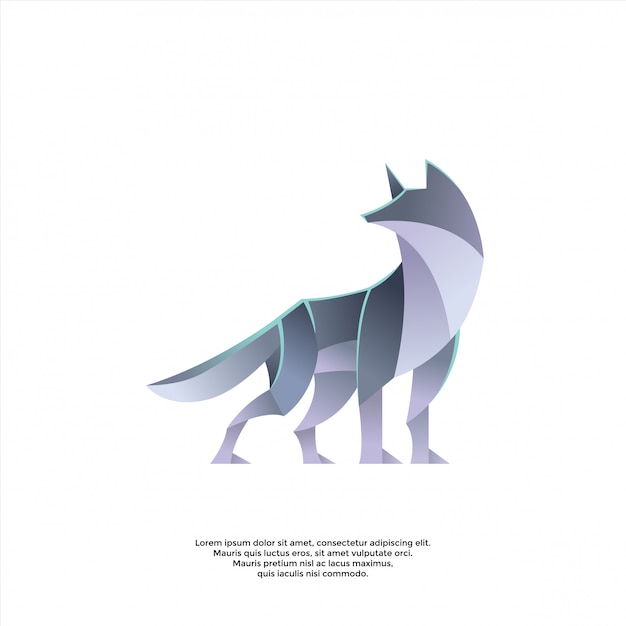 gradient wolf logo template