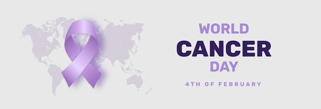 Gradient world cancer day horizontal banner