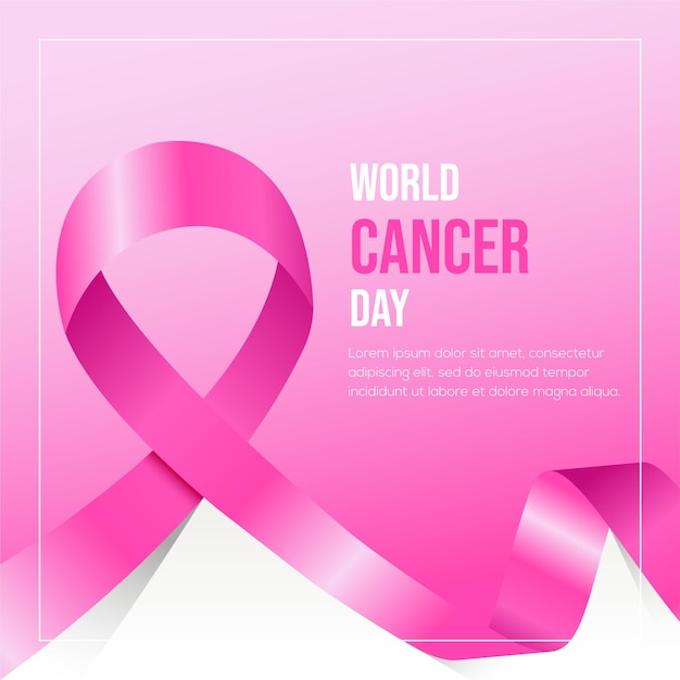 Gradient world cancer day illustration design