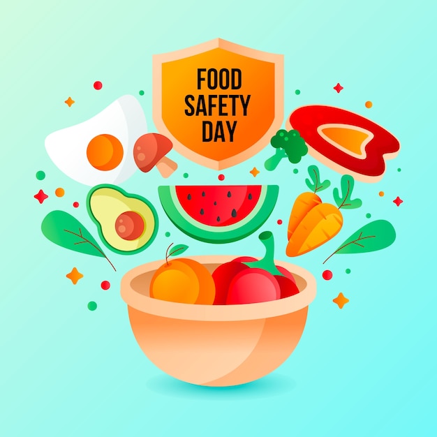 Gradient world food safety day illustration