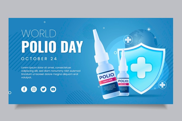 Gradient world polio day social media post template