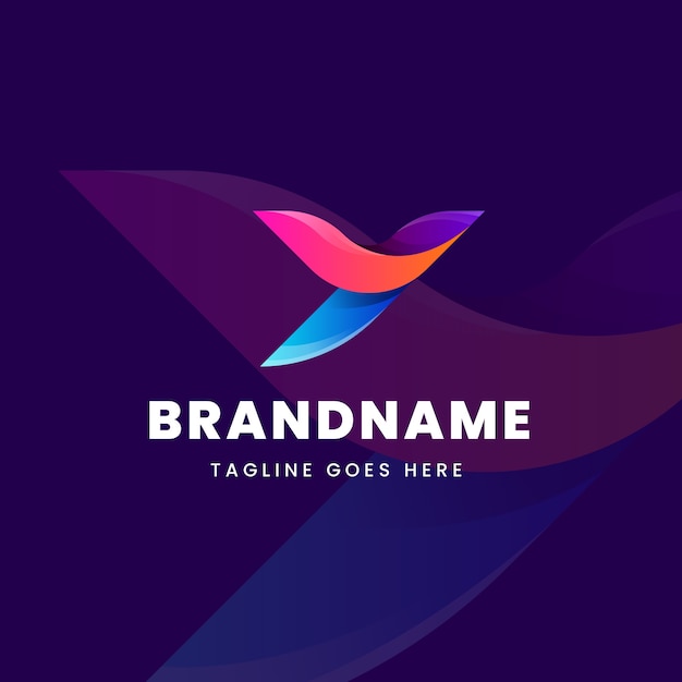 Gradient y letter logo template