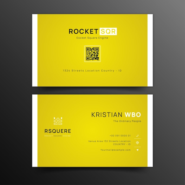 gradient yellow modern business card template