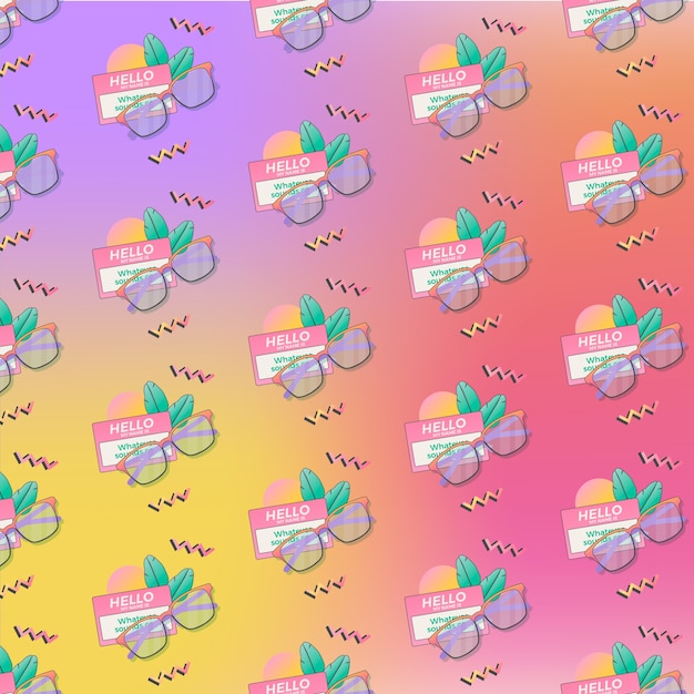 Gradient zine culture seamless pattern