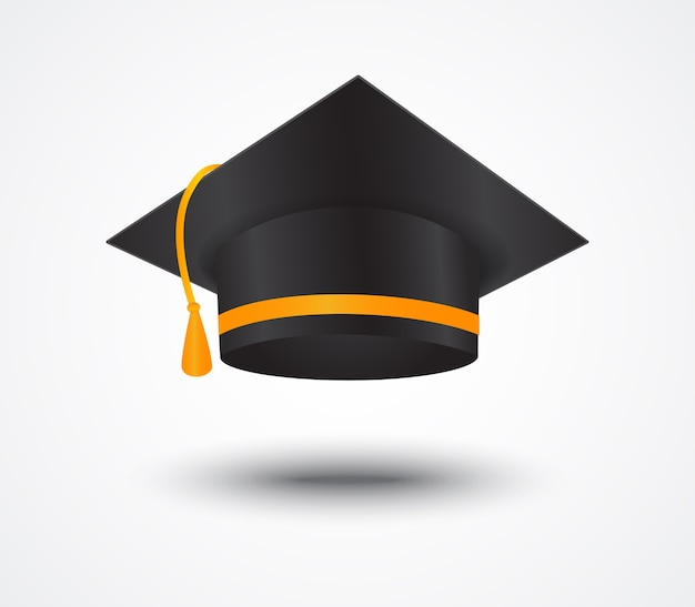 Graduate cap isolated on white