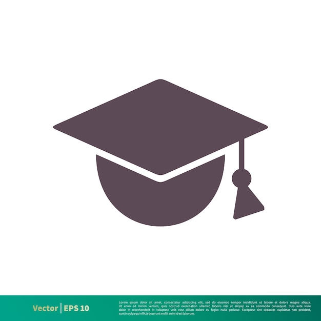 Graduate Hat Education Icon Vector Logo Template Illustration Design Vector EPS 10