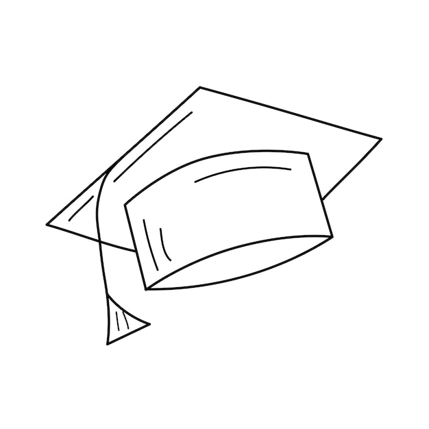 A graduate hat in a line style