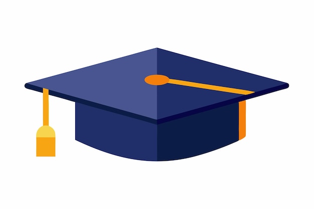 Vector graduate hat on white background