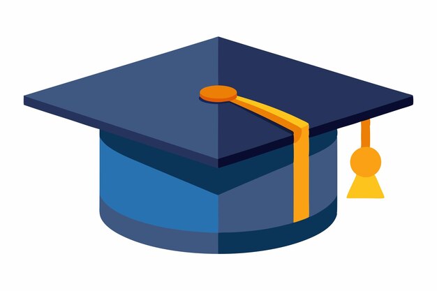 Vector graduate hat on white background