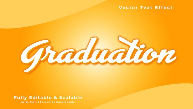 Graduation 3D Vector Text Effect Fully Editable  Print Ready