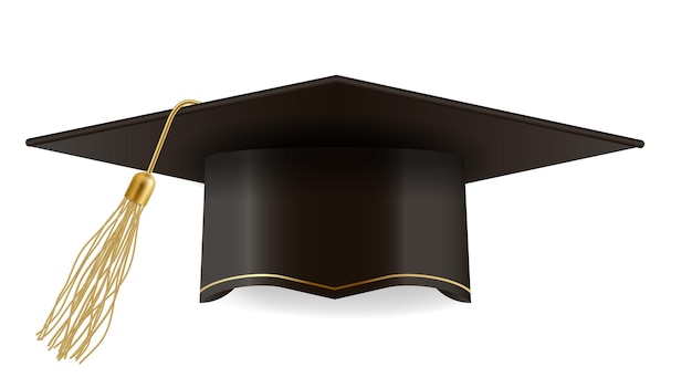 Graduation black cup isolated on white background EPS10