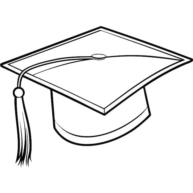 Vector graduation cap silhouette vector on white background