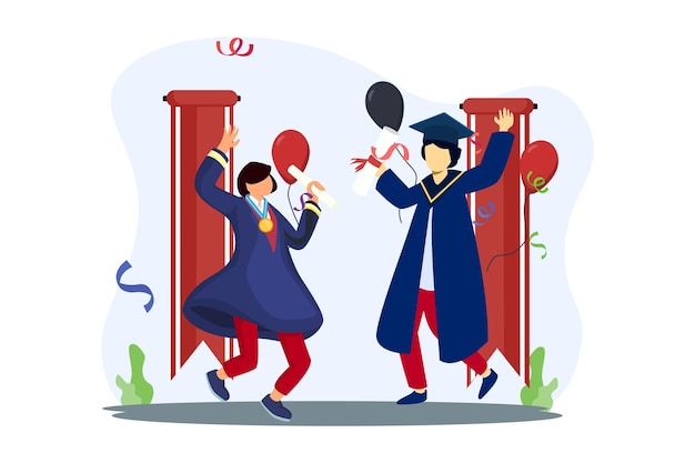 Graduation Day Flat Illustration Design