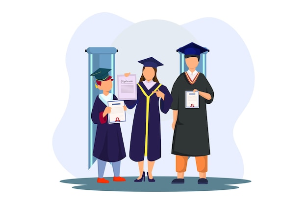 Graduation Day Flat Illustration Design