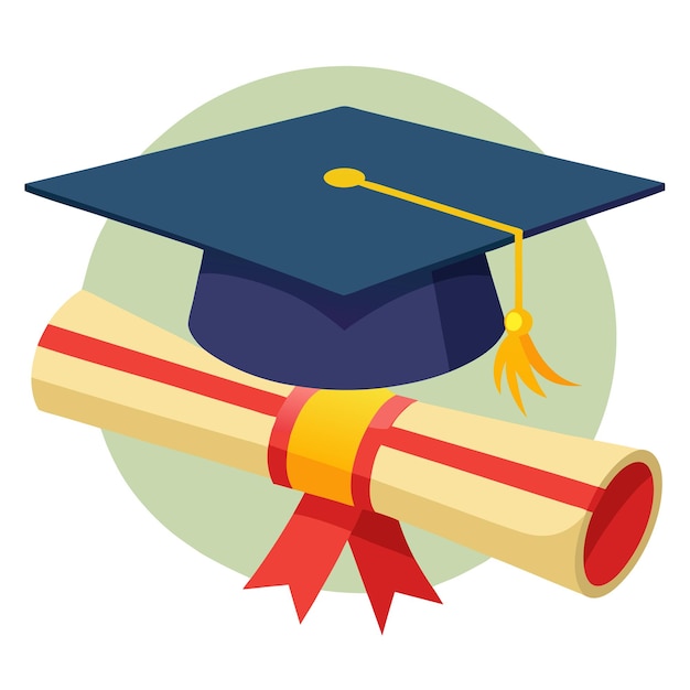 Vector graduation diploma clipart vector art and illustration