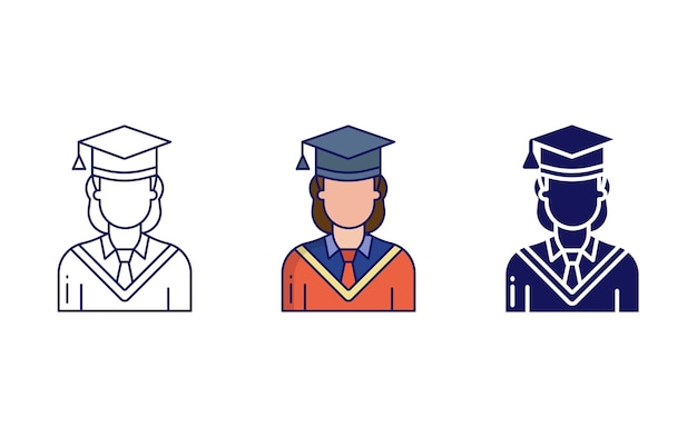 Graduation girl vector icon