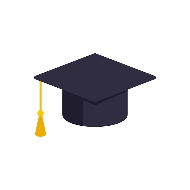 Graduation hat icon Flat illustration of graduation hat vector icon isolated on white background