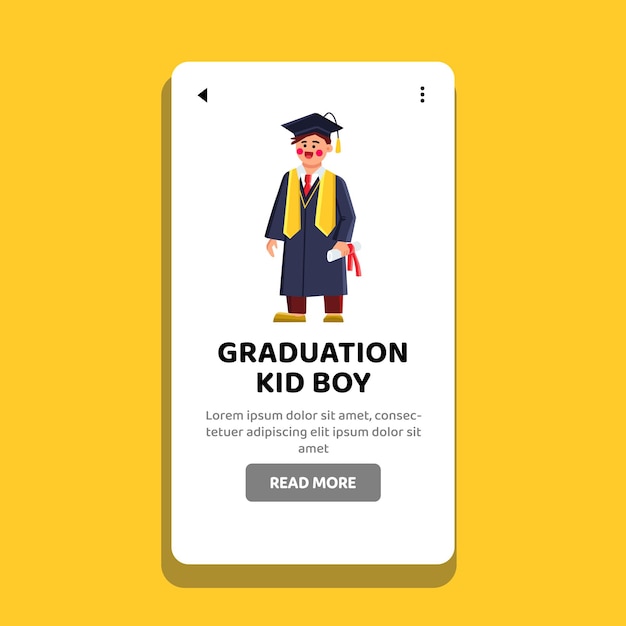 Graduation kid boy vector