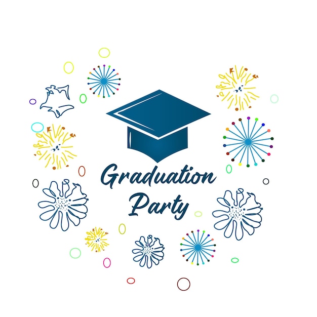 a graduation party with a cap on it