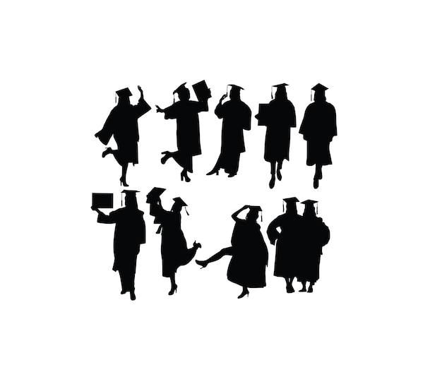 Graduation Silhouettes, art vector design