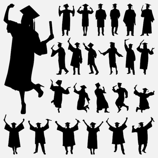 graduation silhouettes set