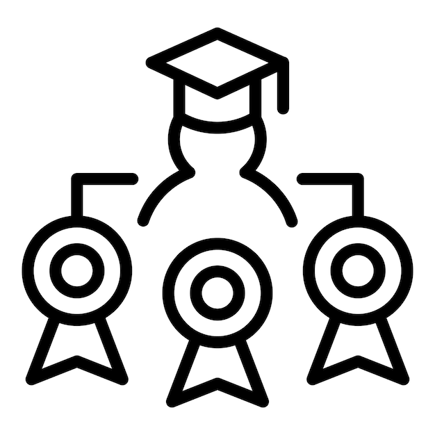 Graduation stage icon outline vector School college Business social