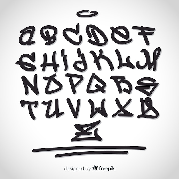 Vector graffiti alphabet