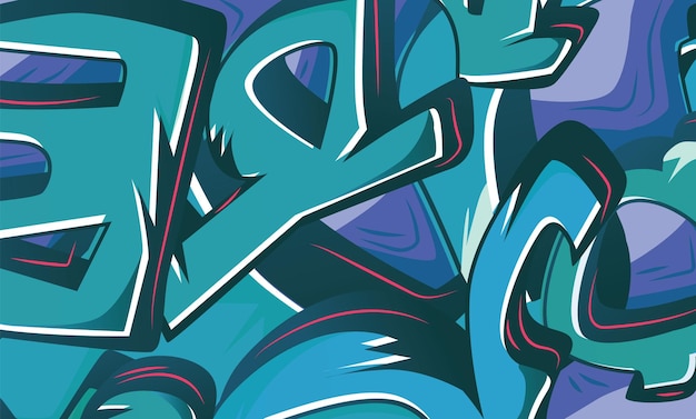 graffiti background on the wall abstract color subcultural vector blue red