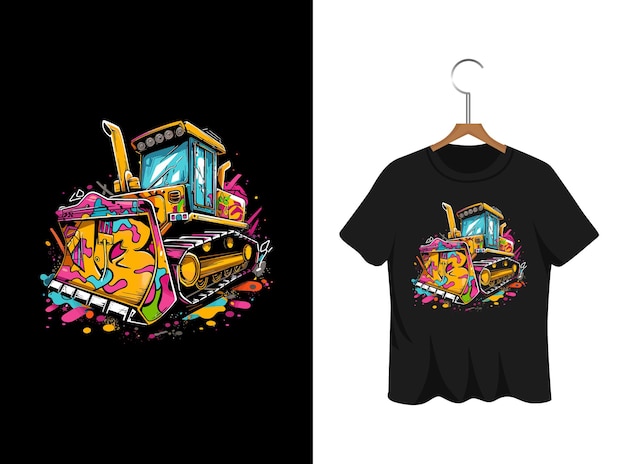 graffiti bulldozer t shirt design artwork