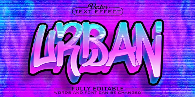 Graffiti Colorful Urban Vector Editable Text Effect Template