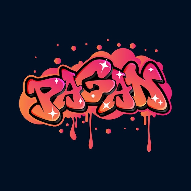 Vector graffiti lettering typography art illustration