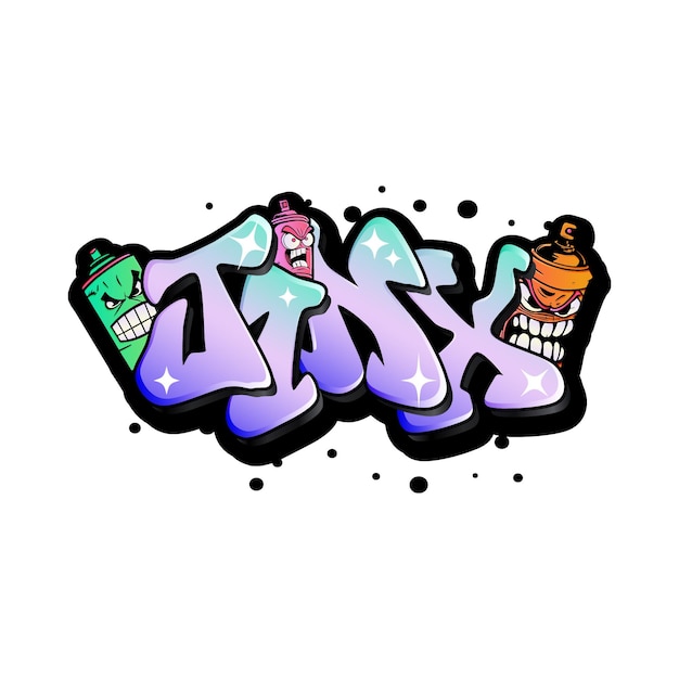 Vector graffiti lettering typography art illustration